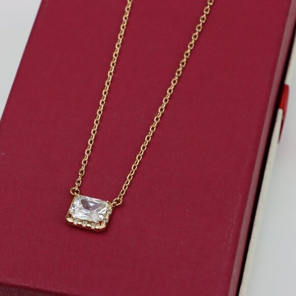 "Elegant Rose Gold Necklace with Crystal Charm, XPNL0392 - Picture 5 of 13